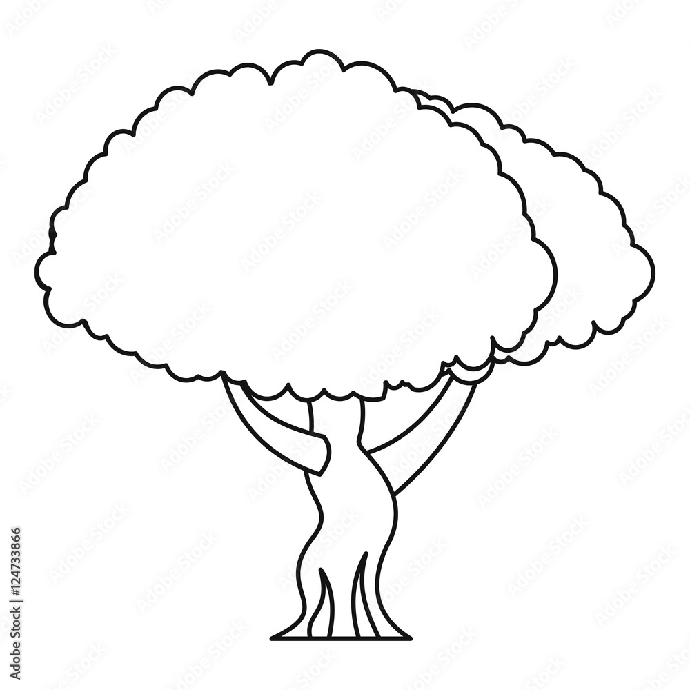 Oak tree icon. Outline illustration of oak tree vector icon for web Oak tree icon. Outline illustration of oak tree vector icon for web