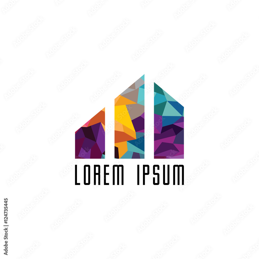Abstract colorful triangle geometrical logo logotype template