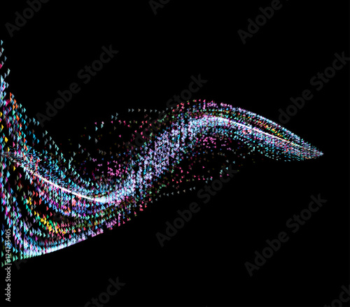 Abstract movement lines, curved arrows, wavy concept digital background, vector illustration.
