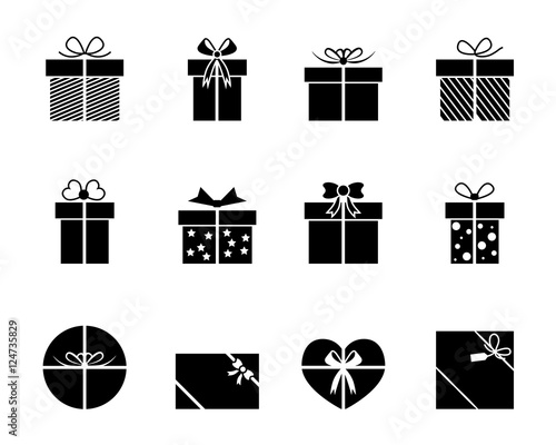 Geschenke Iconset - Schwarz