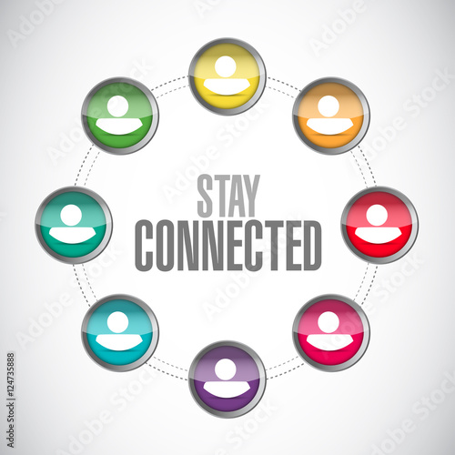 Canvas Print stay connected business network sign illustration