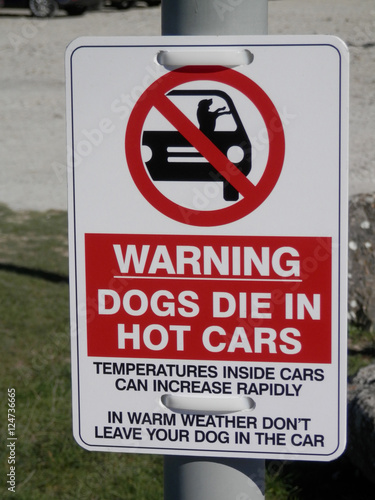 Warning sign in car park