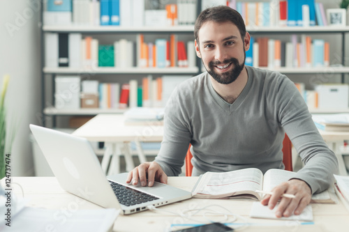 Man studying in the office