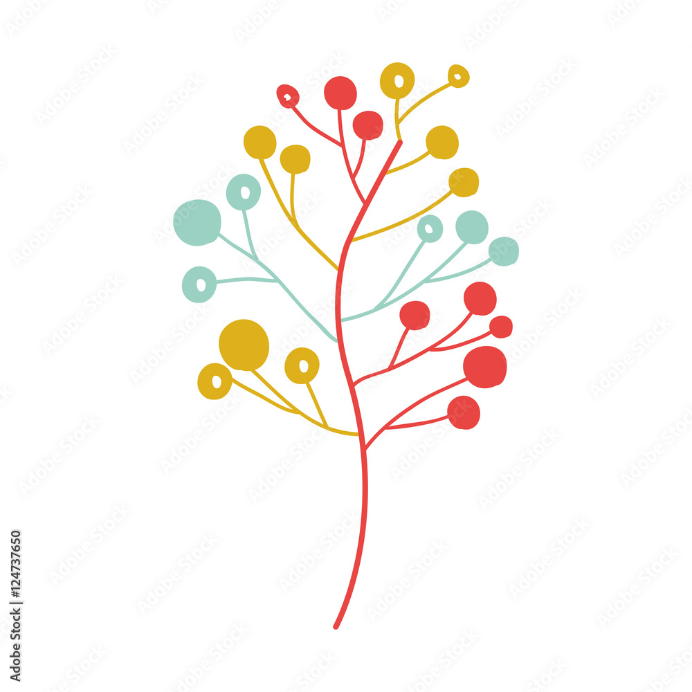 Branches with leaves icon over white background. plant natural decoration theme. colorful design. vector illustration Branches with leaves icon over white background. plant natural decoration theme. colorful design. vector illustration