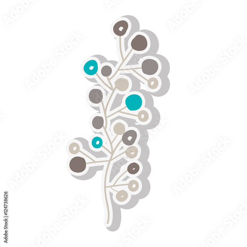 Branches with leaves icon over white background. plant natural decoration theme. colorful design. vector illustration