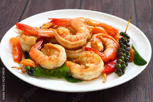 shrimp puff peppers with herbs.