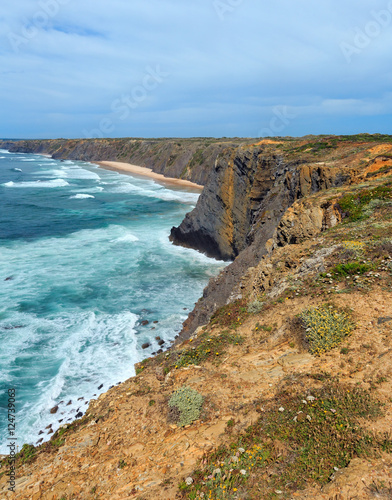 Atlantic ocean coast landscape (Algarve, Portugal).