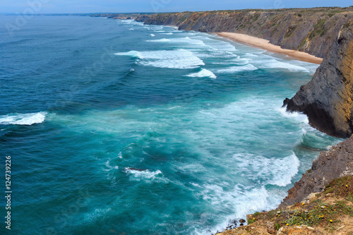 Atlantic ocean coast landscape (Algarve, Portugal).