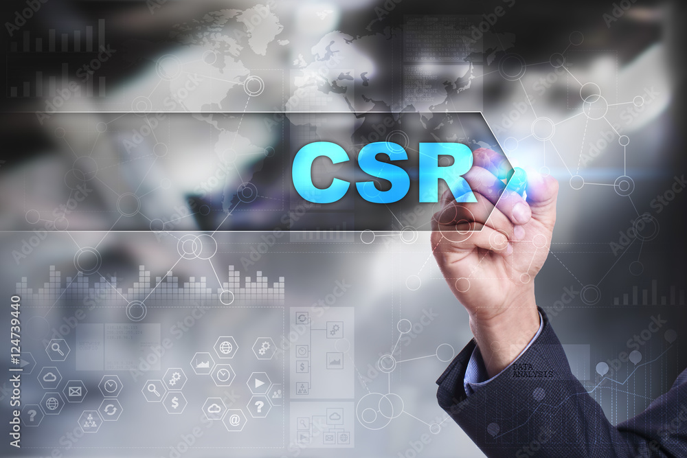 Business is drawing on virtual screen. csr concept. Business is drawing on virtual screen. csr concept.