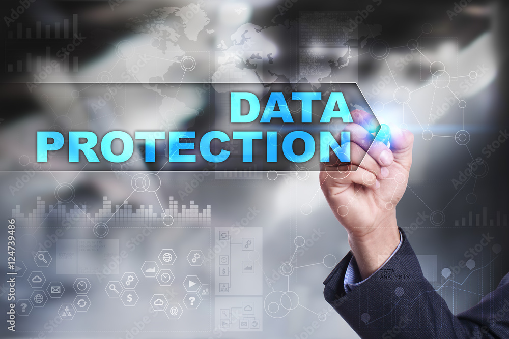 Business is drawing on virtual screen. data protection concept. Business is drawing on virtual screen. data protection concept.