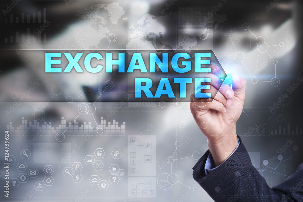 Business is drawing on virtual screen. exchange rate concept. Business is drawing on virtual screen. exchange rate concept.