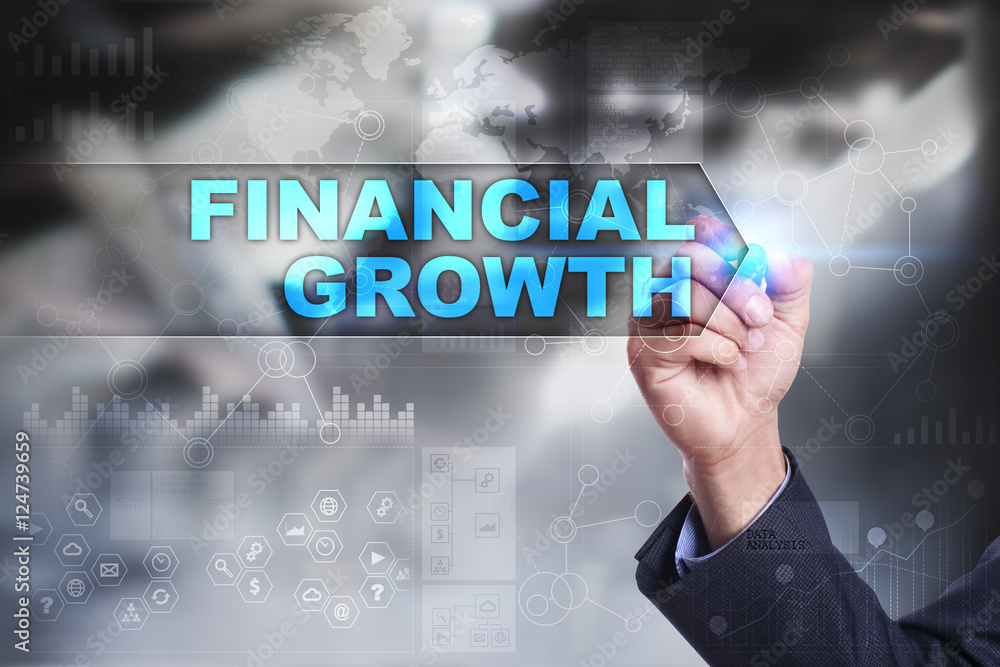 Business is drawing on virtual screen. financial growth concept. Business is drawing on virtual screen. financial growth concept.