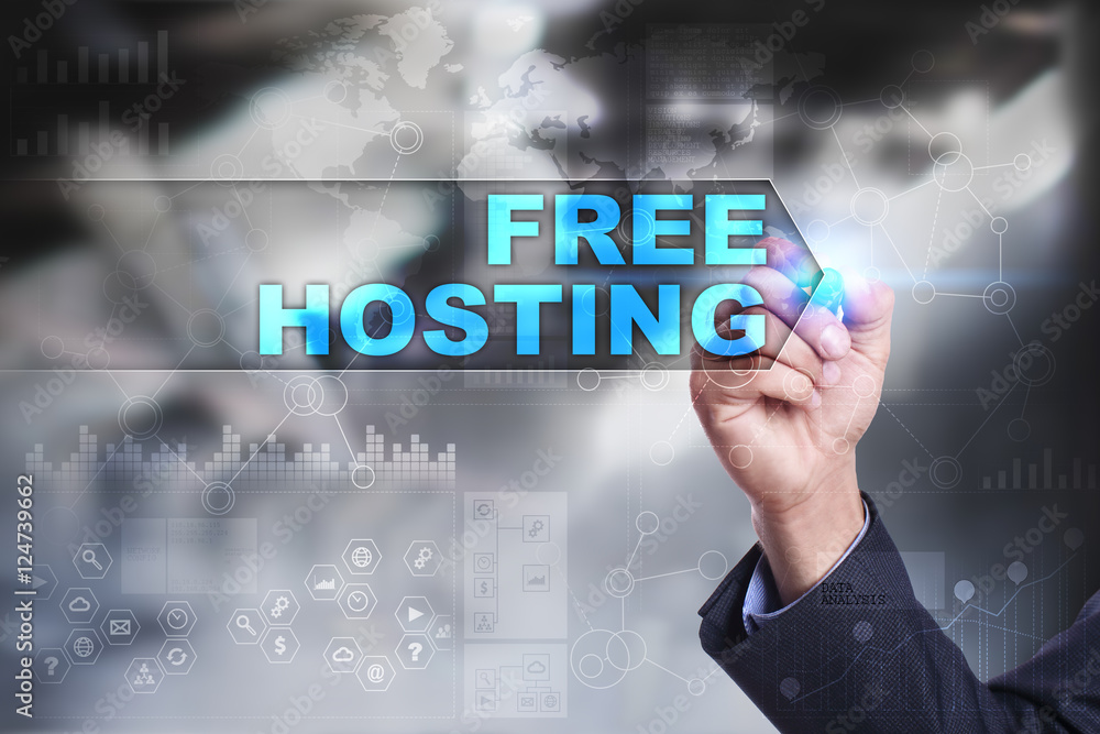 Business is drawing on virtual screen. free hosting concept. Business is drawing on virtual screen. free hosting concept.