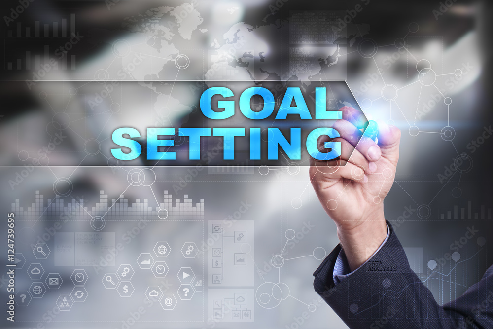 Business is drawing on virtual screen. goal setting concept. Business is drawing on virtual screen. goal setting concept.