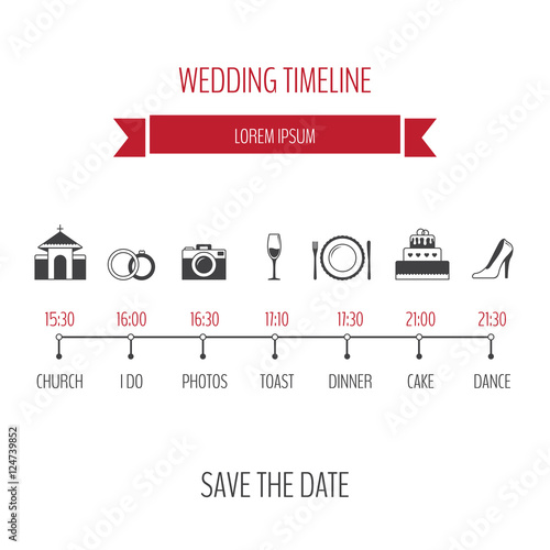 Wedding timeline infographic.