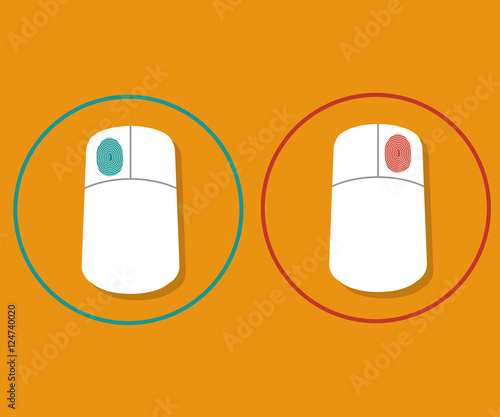 computer mouse with right click and left click sign