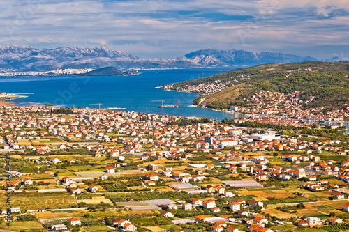 Aerial panorama of Trogir and Kastela bay © xbrchx