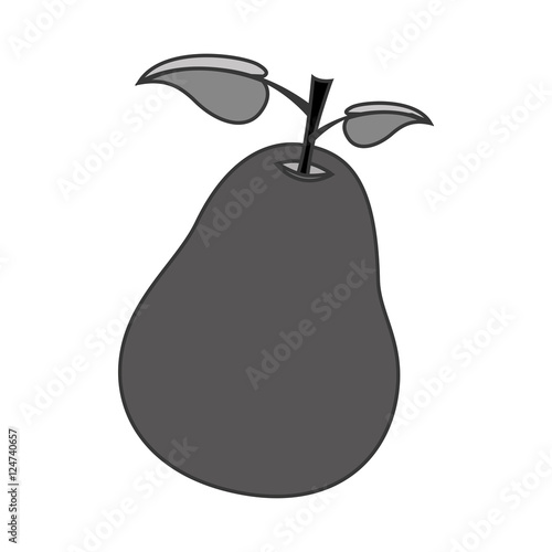 pear fruit icon over white background. healthy and natural food design. vector illustration