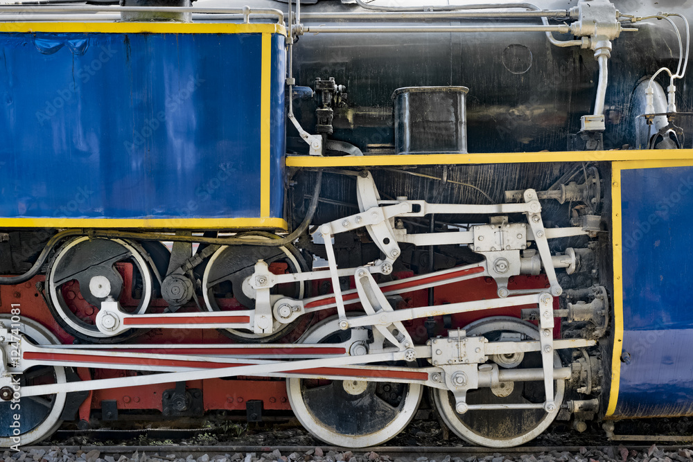 Naklejka premium Old steam train locomotive, New Delhi, India