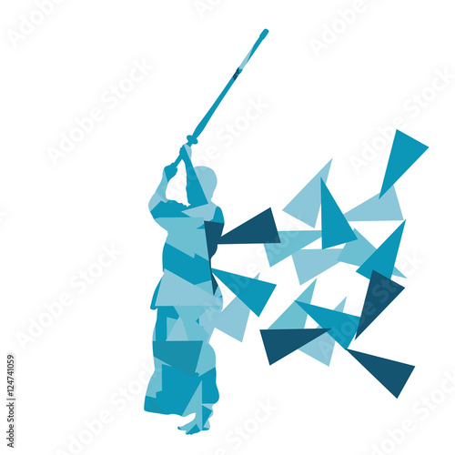 Kendo fighter vector background abstract illustration concept ma