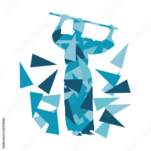 Kendo fighter vector background abstract illustration concept ma