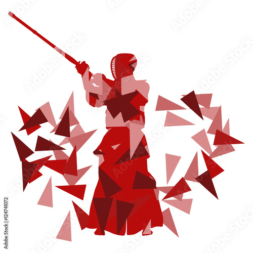 Kendo fighter vector background abstract illustration concept ma