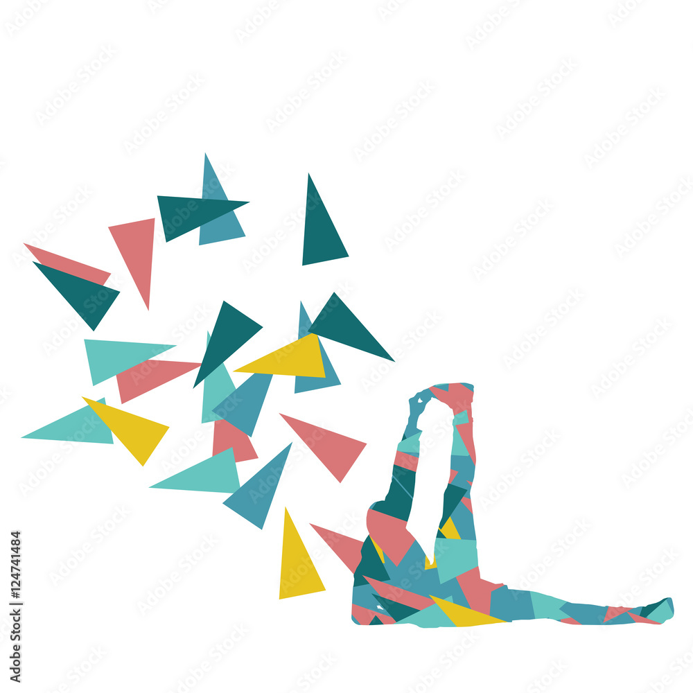 Man stretching exercise fitness warm up vector background abstra Man stretching exercise fitness warm up vector background abstra