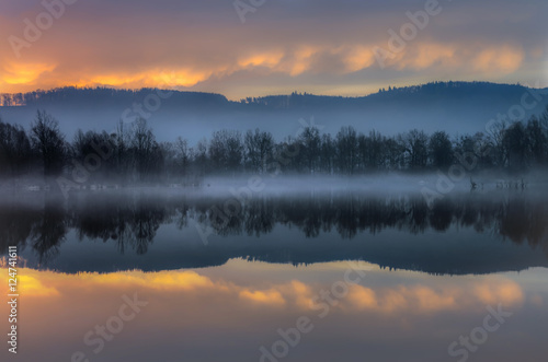 Misty dawn at the river