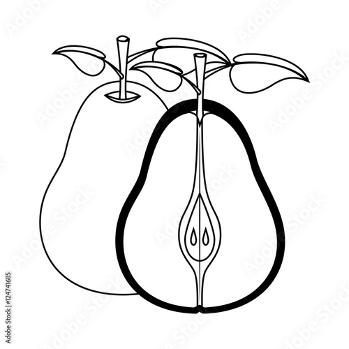 pear fruit icon over white background. healthy and natural food design. vector illustration