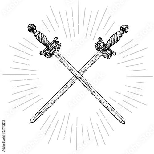 Vintage Crossed Long Swords