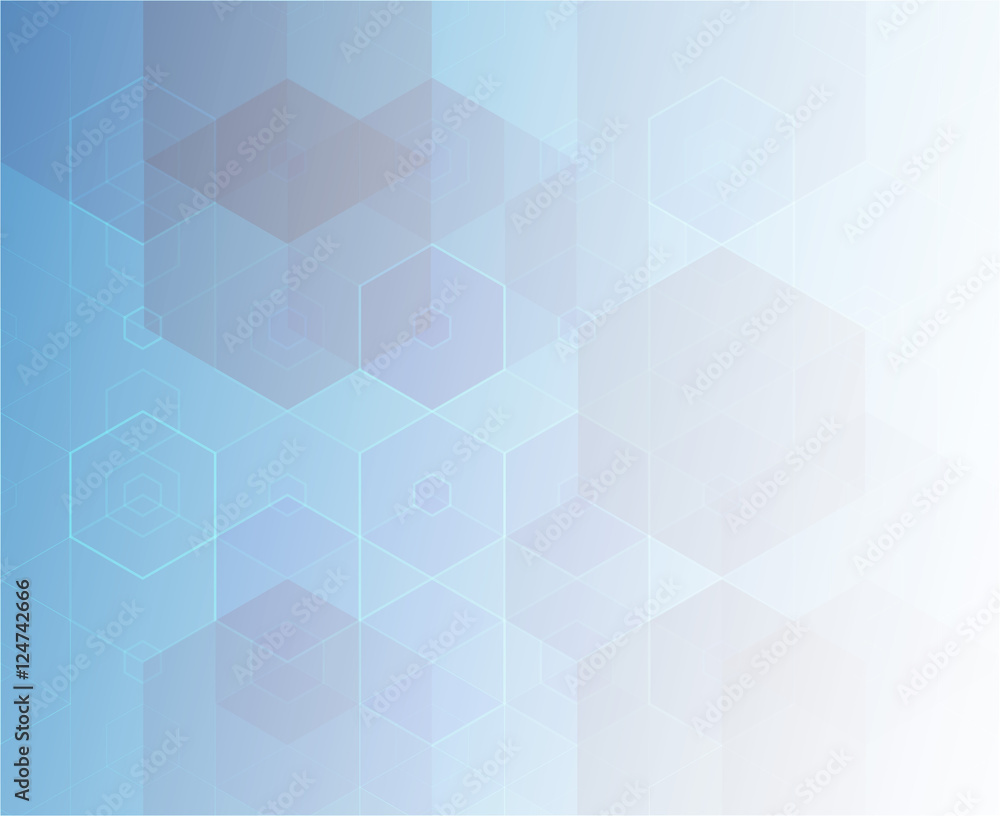Vector Abstract geometric background Template brochure design. Blue hexagon shape