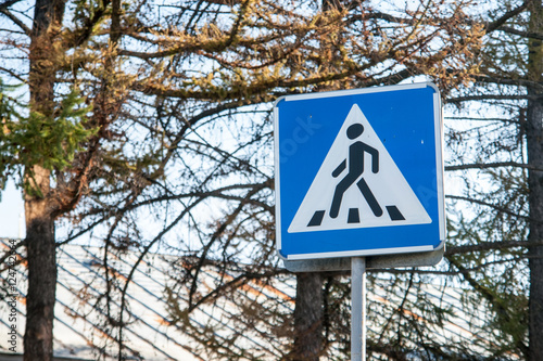 Pedestrian zone sign over a...