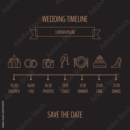 Wedding timeline infographic.