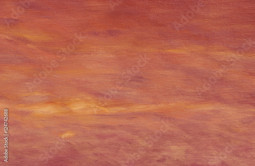 Red abstract oil painting background with brush strokes on canvas. Art concept.