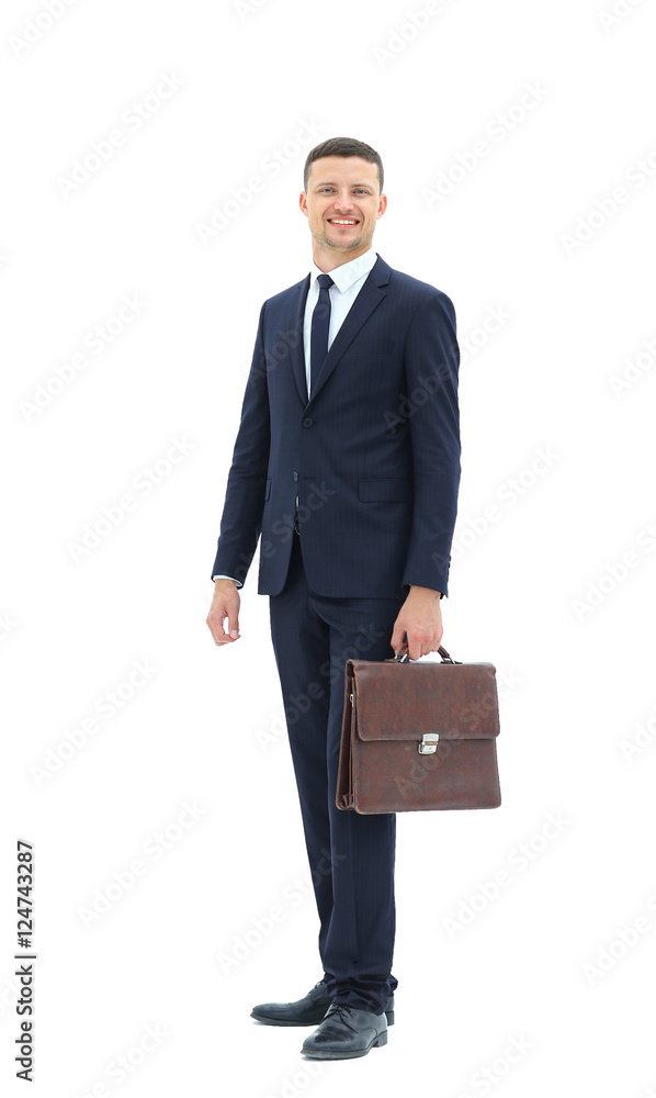 Business man holding a briefcase Business man holding a briefcase