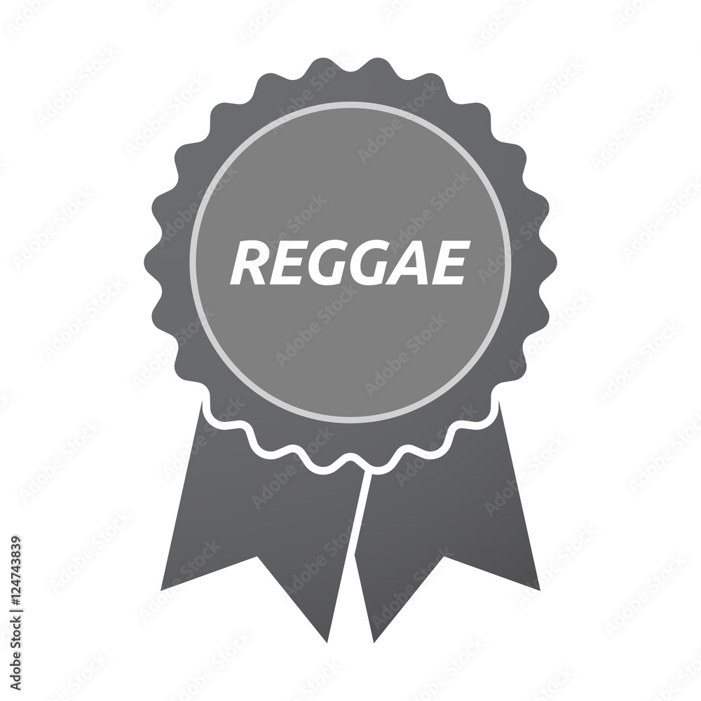 Isolated badge icon with the text REGGAE Isolated badge icon with the text REGGAE