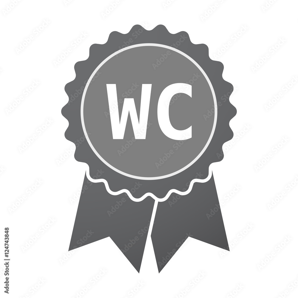 Isolated badge icon with    the text WC