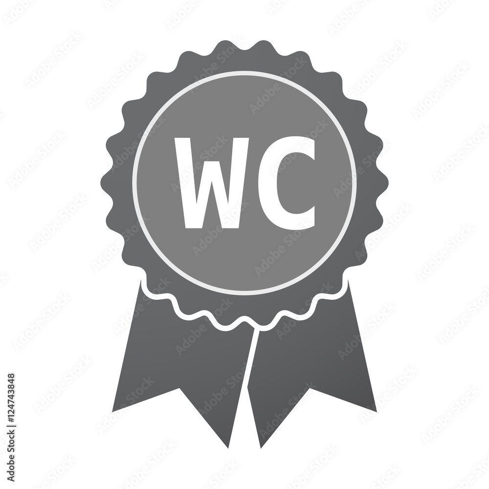 Isolated badge icon with the text WC Isolated badge icon with the text WC