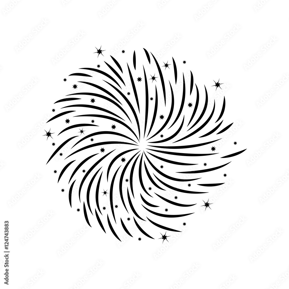 Obraz premium fireworks burst effect decoration icon over white background. vector illustration