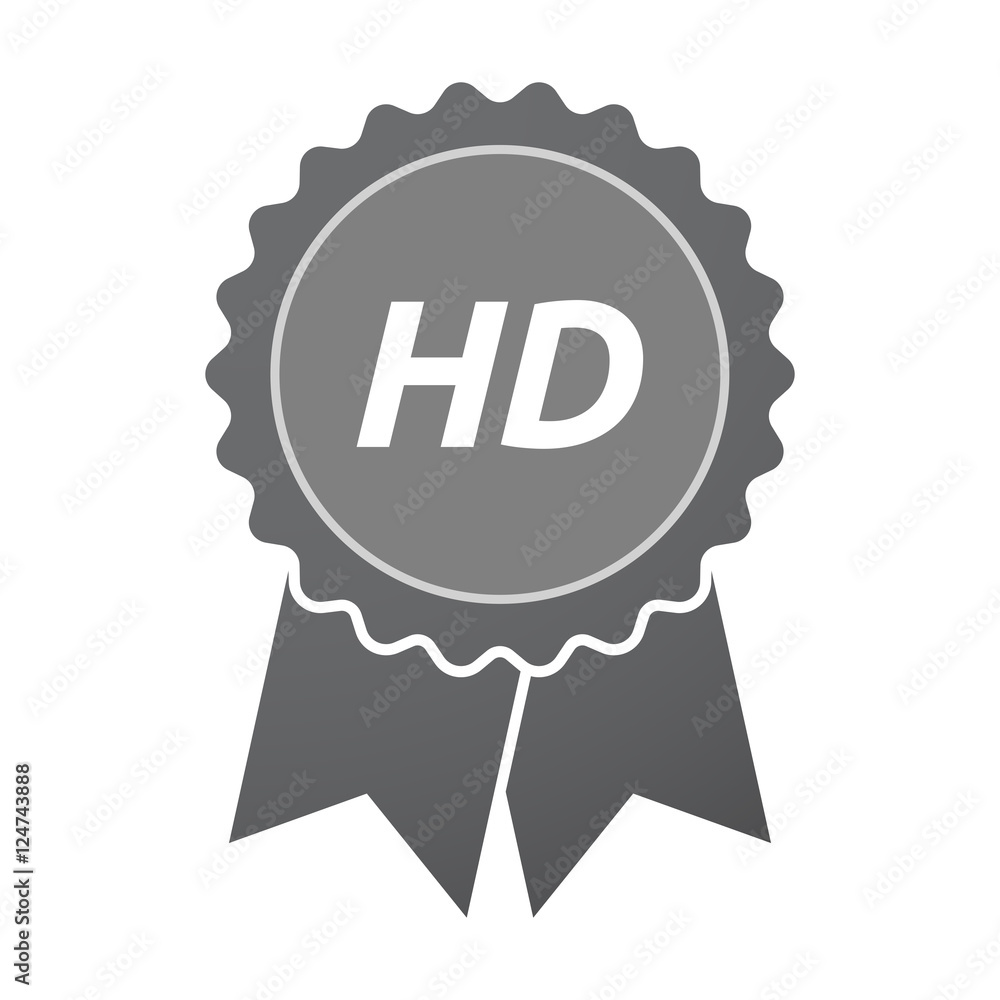 Isolated badge icon with the text HD Isolated badge icon with the text HD