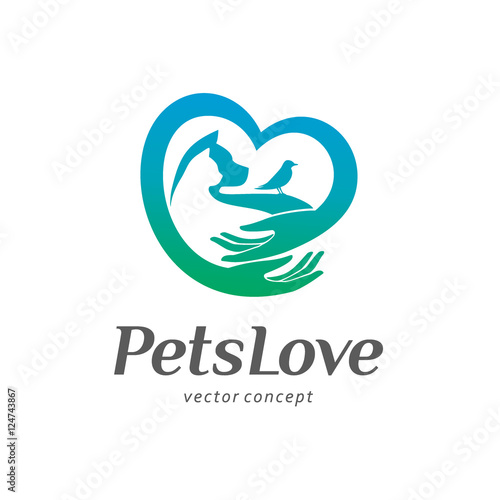 Logo template design. Pets love