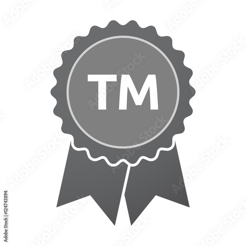 Isolated badge icon with    the text TM