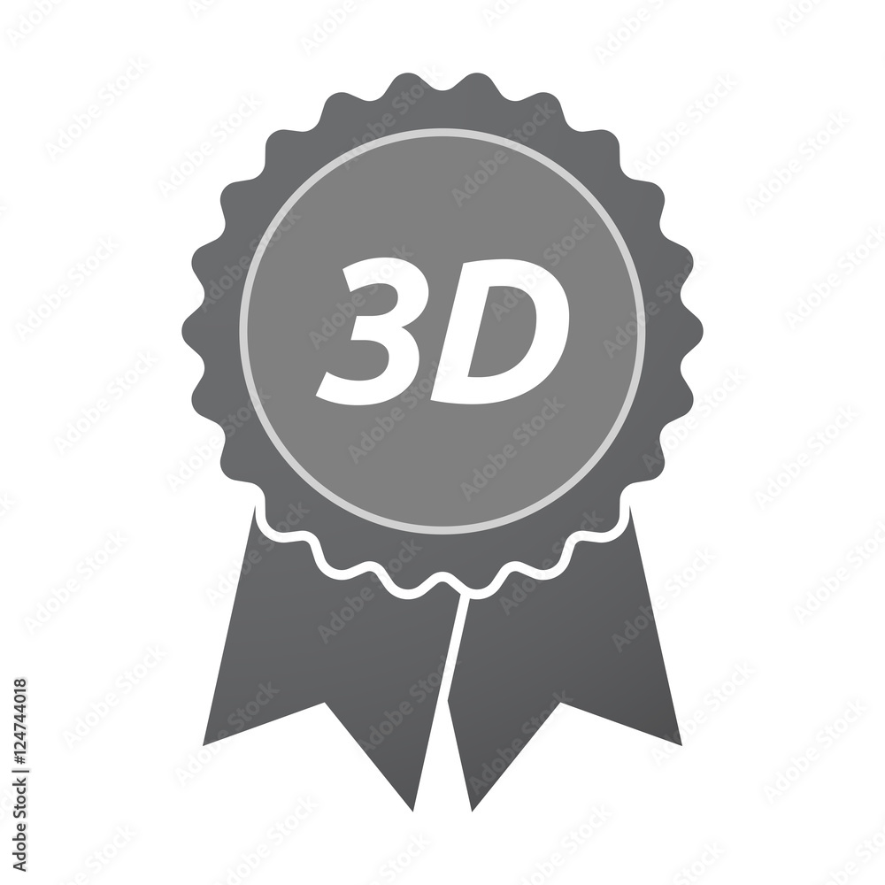 Isolated badge icon with the text 3D Isolated badge icon with the text 3D