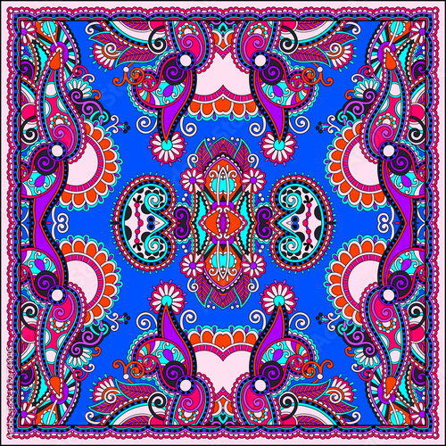 authentic silk neck scarf or kerchief square pattern design in u