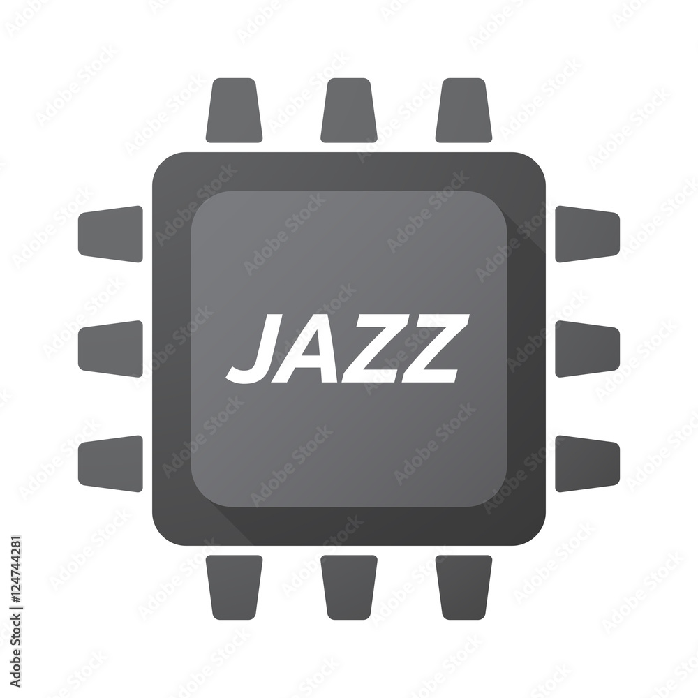 Isolated Central Processing Unit icon with the text JAZZ Isolated Central Processing Unit icon with the text JAZZ
