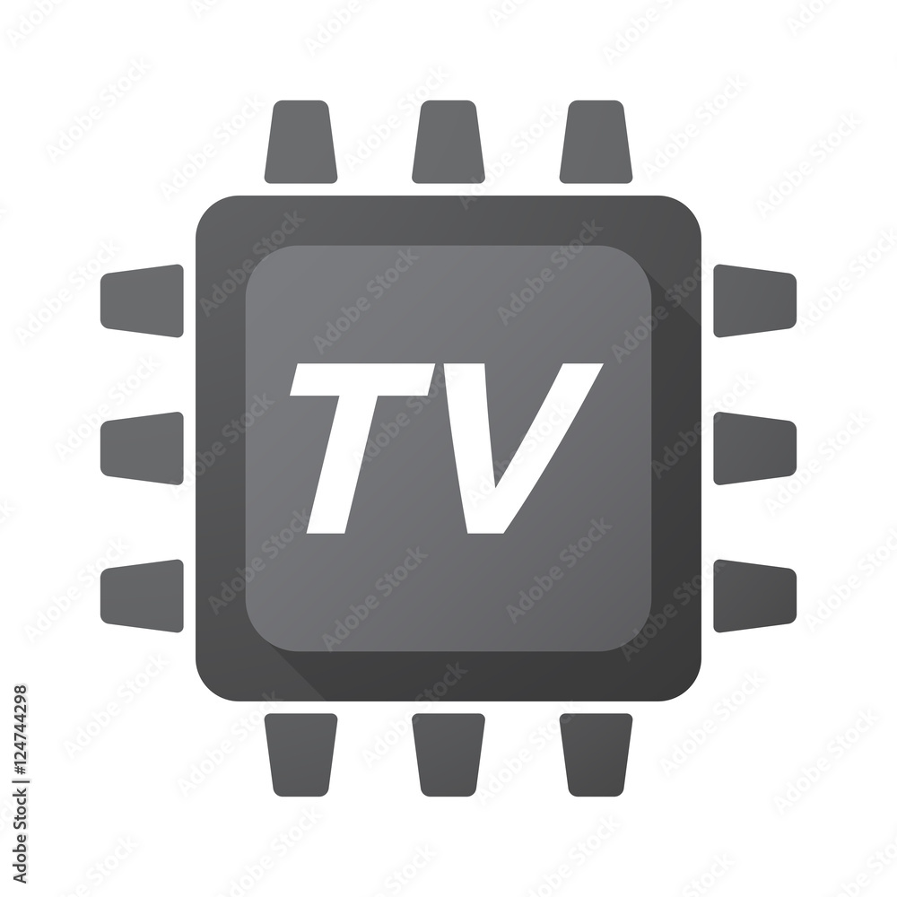 Isolated Central Processing Unit icon with the text TV Isolated Central Processing Unit icon with the text TV