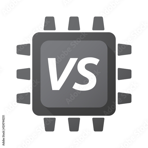 Isolated Central Processing Unit icon with the text VS