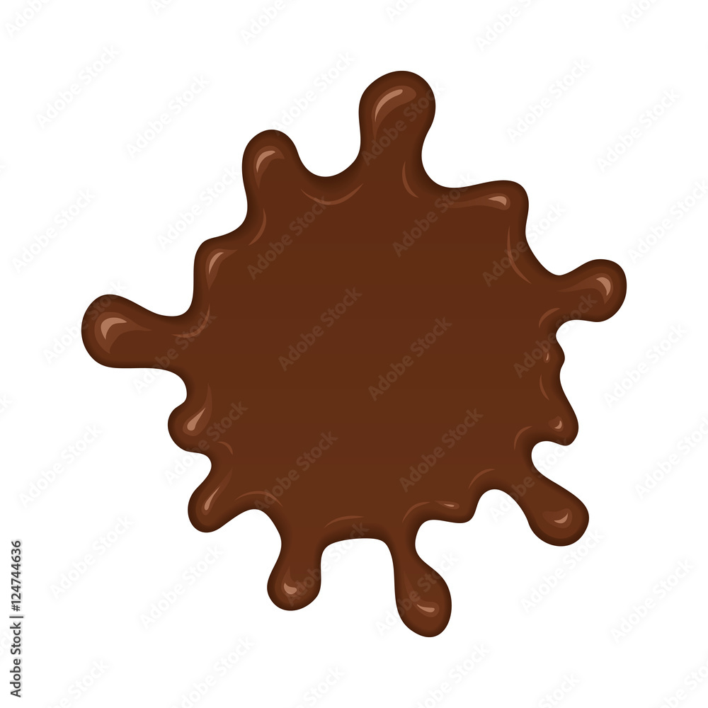 Chocolate splash blot. Chocolate blot with melting effect. Vector abstract spot on white background. Chocolate splash blot. Chocolate blot with melting effect. Vector abstract spot on white background.
