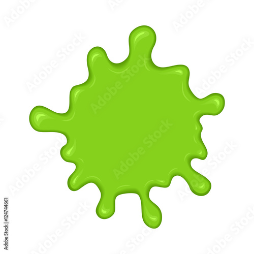 Green slime splash blot. Slime blot isolated on white background. Vector green abstract shape