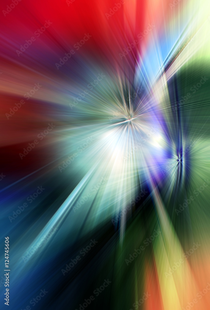 Abstract background in blue, green, red and yellow colors